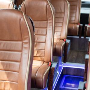 Luxury bus hire 24 seater bus interior