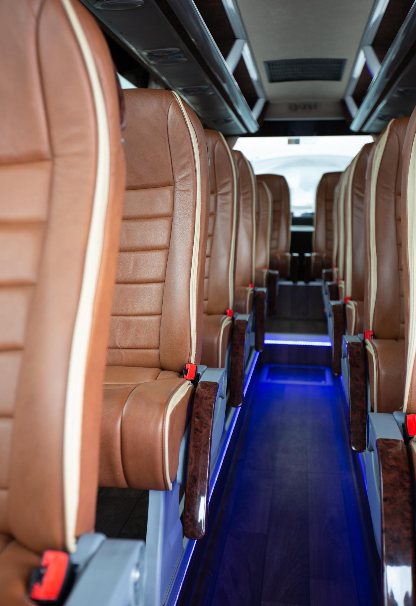Luxury bus hire 24 seater bus interior seats