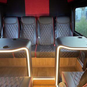 Luxury bus hire 13 seater corporate bus interior seating arrangement