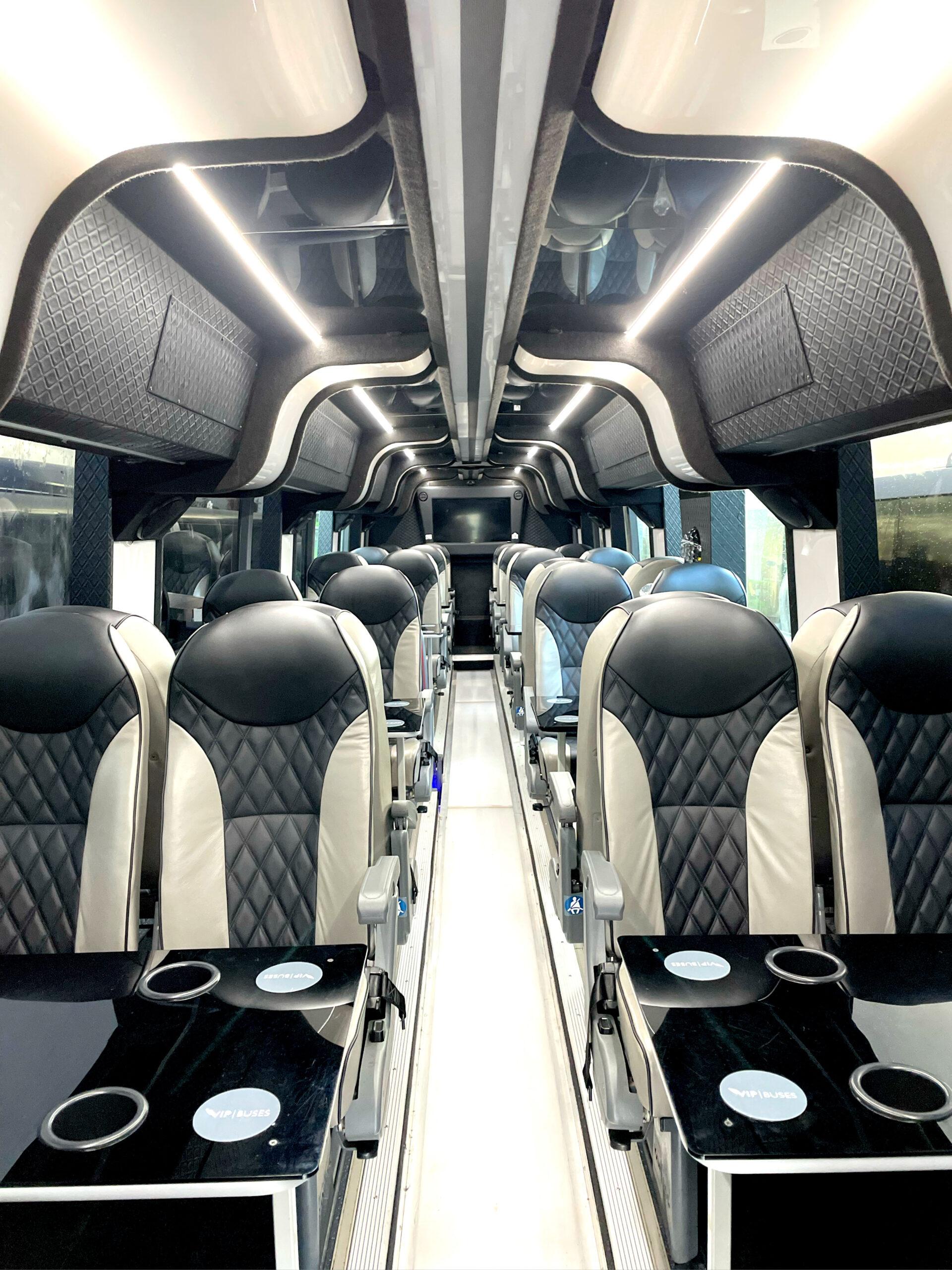Luxury bus hire 38 seater bus interior