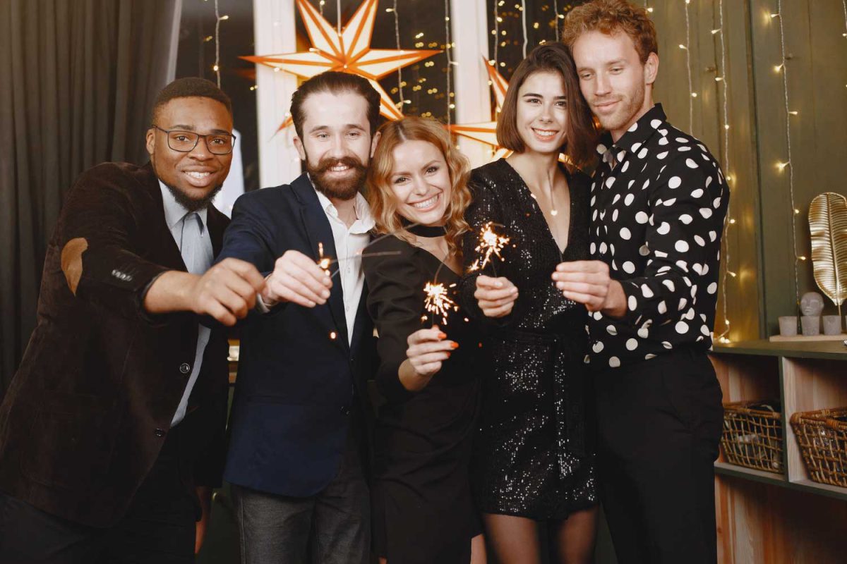 Work crew enjoying VIP Buses Christmas party packages Dublin