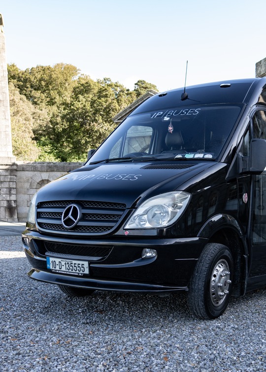 VIP Buses 2010 Mercedes Sprinter 16 Seater Party Bus parked on gravel with an obelisk behind