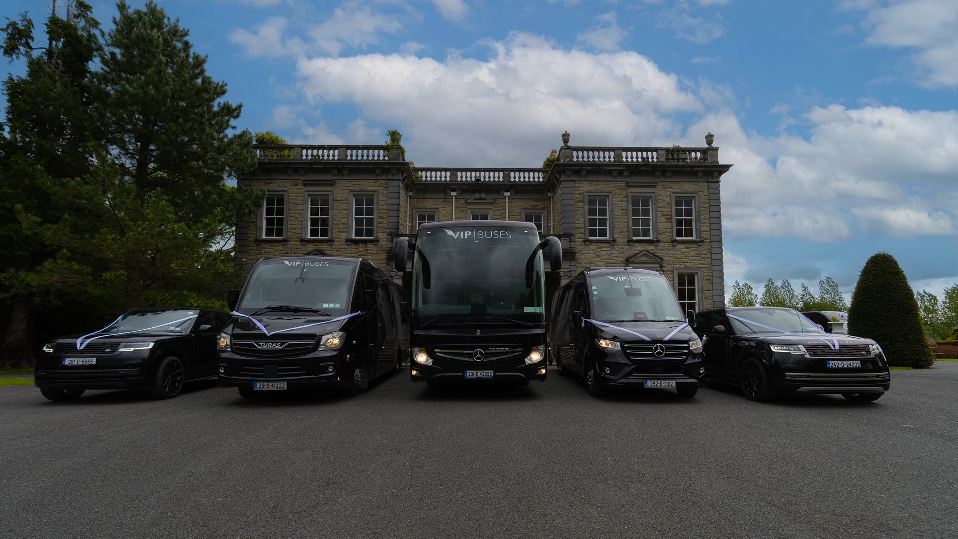 VIP Buses Fleet Lineup the full wedding fleet of five vehicles