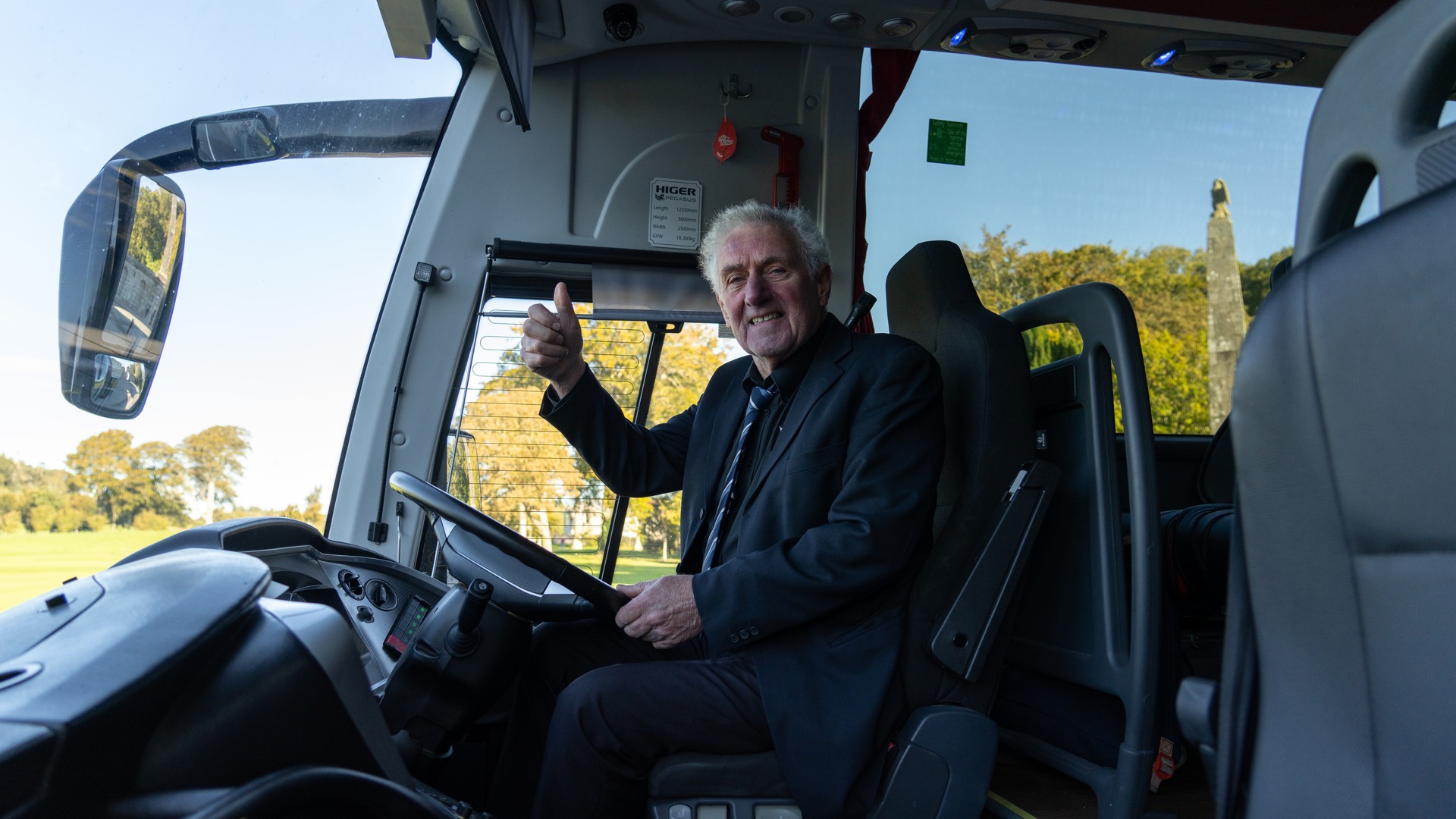 VIP Buses Higer 43 Seater Coach driver at the wheel