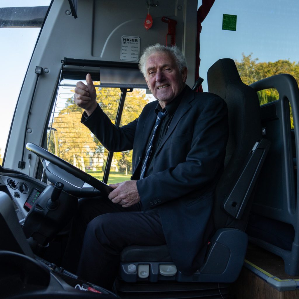 VIP Buses Higer 43 Seater Coach driver at the wheel