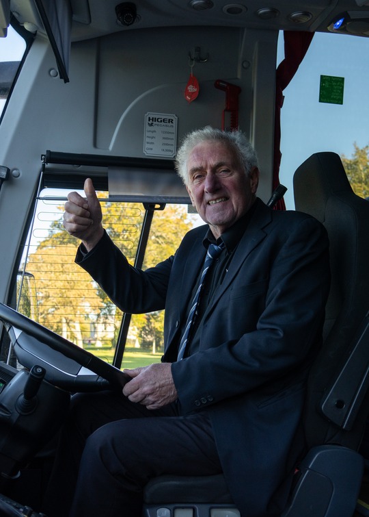 VIP Buses Higer 43 Seater Coach driver at the wheel