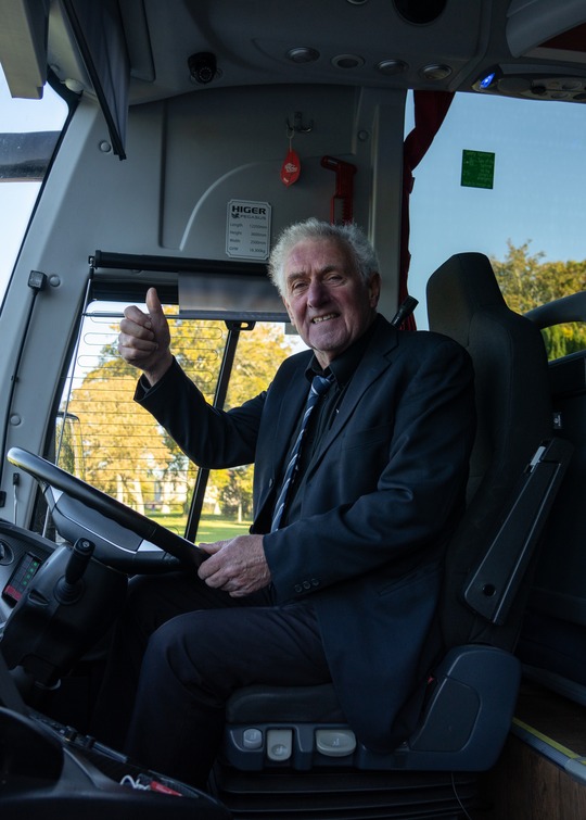 VIP Buses Higer 43 Seater Coach driver at the wheel