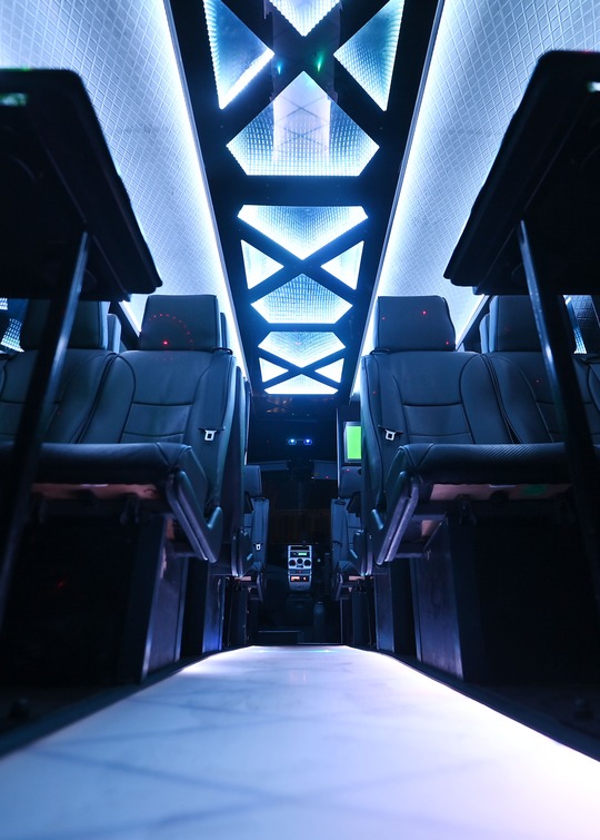 VIP Buses Iveco 16 Seater Party Bus low centred up the white ceiling spine