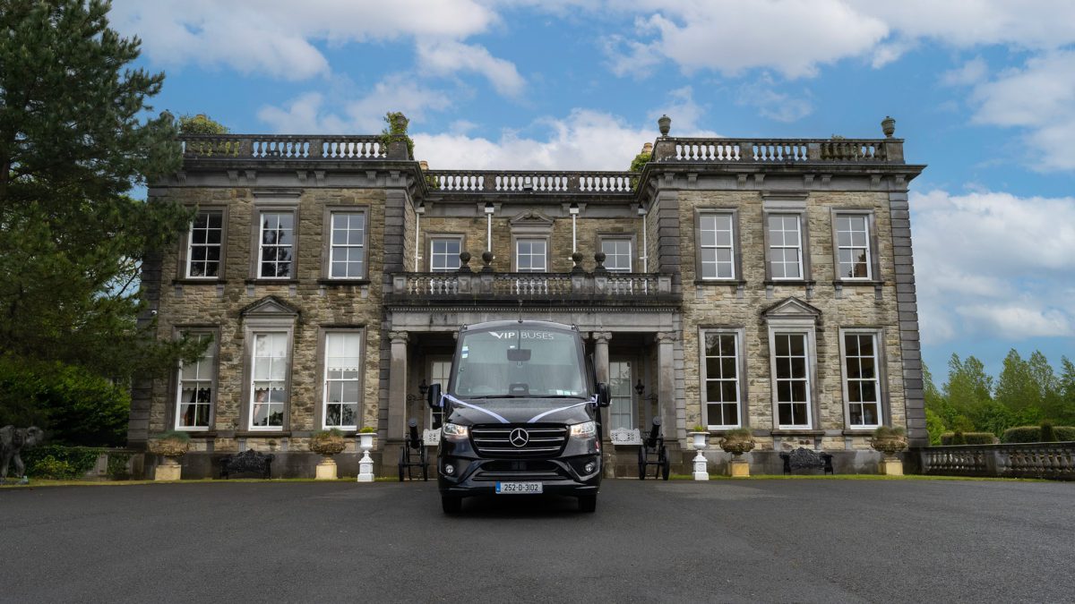 VIP Buses Mercedes Sprinter 16 Seater Minibus parked head on in front of the house